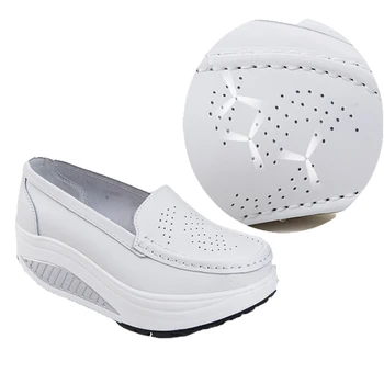 Pantofi pentru femei de vară scutura Singure femei pantofi pantofi de asistenta alb și platforma de femeie shoeses Respirabil gol
