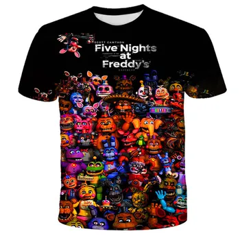 Copii haine FNAF T Shirt de Imprimare Băieți Fete de Moda T-Shirt Copii Vara Harajuku 3D un terorist Joc FNAF Maneci Scurte Topuri Te