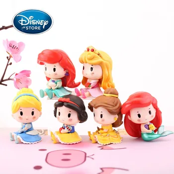 6 Piese Disney Princess Papusa Jucării Sirena Ariel Alba Ca Zapada, Belle Cenusareasa Decor Tort De Nunta Decoratiuni