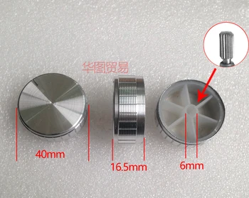 8pcs argint 40*17mm aliaj de aluminiu buton capac / volum audio comutator buton 6mm potențiometru rotativ capac