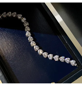 QTT Femei Argint 925 Laborator Diamant Brățară Drăguț Waterdrop CZ Temperament Logodnă, Aniversare Bijuterii