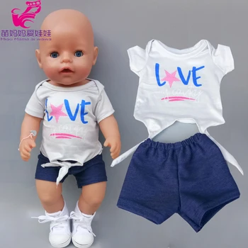 Rochie papusa 43 Baby Doll Funda Rosie Rochie de 18 Inch Haine Papusa Cămașă și Pantaloni Copii Fata Cadou