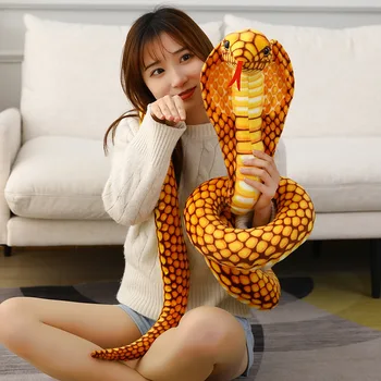 80-240 cm Simulare Șerpi Jucărie de Pluș Gigant Boa, Cobra Lung Animal de Pluș Șarpe Pluș Amuzant Complicat Prieteni Halloween Copii Cadou