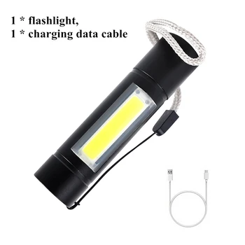 Lanterna reincarcabila LED Mini Lucru Portabil cu Lanterna Baterie USB Tactice COB Lumina Impermeabil în aer liber Camping Drumetii Lumini