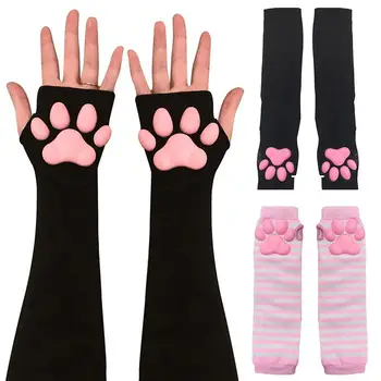 Kawaii Laba Pisica Mănuși cu un deget Mănuși Minunat 3D de la Picioare Fasole Mănuși de Degete Pisica Labe cu Gheare Tampoane Mâneci Cat Cosplay Accesorii