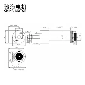 Chihai Motor CHR-16G-050-ABHL DC 6V 12V 7PPR Encoder redus Reductor de viteză perie de Carbon Gear Motor cu encoder