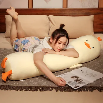 Prost duck desene animate fâșie lungă perna de somn canapea perna patului perna doarme fata clip picior de păpușă утка мультфильм длинная подушка