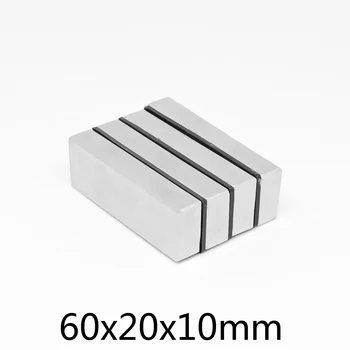 1/2/3/5PCS 60x20x10 Magnet Puternic din Neodim N35 Benzi Bloc Magnet Permanent 60x20x10mm Puternic Magnetice Magneți 60*20*10 mm