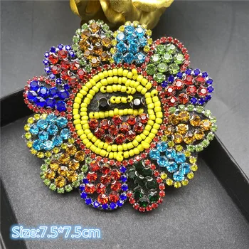 Mână 3D Unghii Șirag de mărgele de Foraj Flori, Culoare de Floarea-soarelui, Flori, Margele Aplicatiile Peștișorul de Sticlă Flash Diamant Pânză Inserați codul
