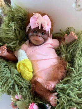 45CM Renăscut Maimuță Copil Urangutani Realiste Soft Touch Pluș Moale Corpul Papusa de Colectie de Arta Cadouri pentru Adulți