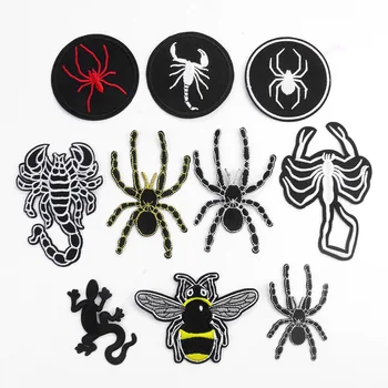 Spider Șopârlă Scorpion Broderie Animale de Desert Patch-uri pentru Îmbrăcăminte Patch-uri de Insecte Insigna Motiv Aplicatiile Haine DIY Accesorii