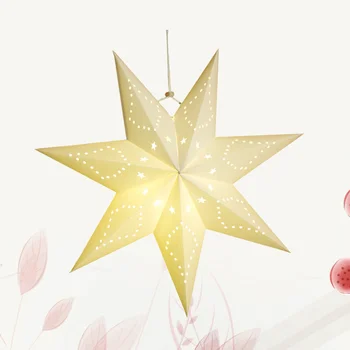 Steaua Felinar de Hârtie de Crăciun Agățat Lampă Felinare Lumina Umbra Lumini 3D Abajur Gol Afară de Decoratiuni Starsdecoration Alb