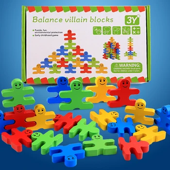 Copii Jucarii din Lemn blocuri joc de echilibru bloc de Învățământ Devreme caramida jucarii masa de joc jucarii pentru copii de a juca cu prietenul
