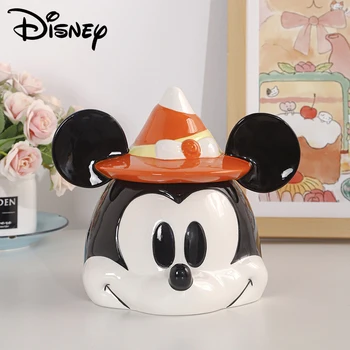 19cm Disney Mickey Mouse Rezervor Ceramica Figura Anime Modelul de Colectare Statuie Capacitate Mare de Bomboane de Desene animate Păpușă Jucărie