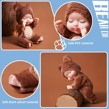 6Pcs de Dormit pentru Copii Păpuși Drăguț Realist Ochii Închiși Renăscut Baby Doll cu Haine Accesorii Cadou de Ziua de nastere pentru Fete