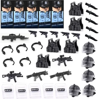 5PCS/SET Hong Kong Oras de Poliție Militară MOC Blocuri City SWAT pentru Copii Arme Cifre Caramida Mini Jucarii Hobby-uri