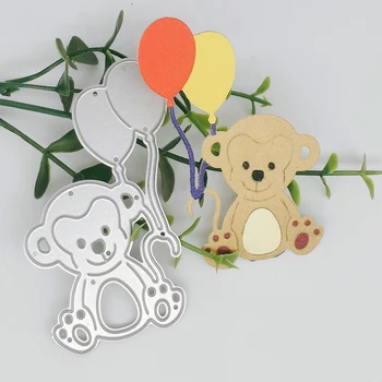 Nou animal maimuta balon de metal de tăiere moare album foto hârtie DIY card cadou decorativ relief cub