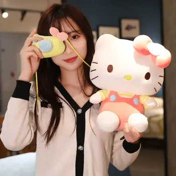32CM Kawaii Hello Kitty Sanrio Anime Hobby Hello Kitty Drăguț Papusa de Plus Pauza de Masa Perna Prietena de Crăciun Cadouri de Ziua de nastere