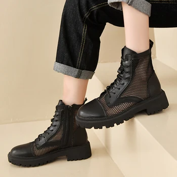 Apartamente Femei ochiurilor de Plasă Respirabil Cizme Rece Gros Sandale Sport Femei Pantofi 2022 Vara Funcționare Casual Dantela-up Slide-uri Mujer Zapatos