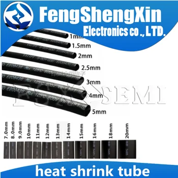 1 Metru 2:1 0.6 mm, 0.8 mm, 1mm, 1.5 mm, 2 mm, 2.5 mm, 3mm, 3.5 mm, 4mm 4,5 mm Căldură Psihiatru Heatshrink Tuburi Tub Sleeving Folie de Sârmă