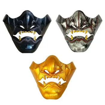 Masca japonez oni Joc de Jumatate Fata de Airsoft Oni Masca Halloween маска самур Cosplay Demon Kabuki Samurai Hannya Prajna Rășină