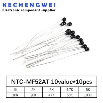 100buc=10value*10buc Termistor NTC Rezistor Kit NTC-MF52AT 1K 2K 3K 4.7 K 5K 10K 20K 47K 50K 100K +-5% 3950B