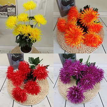 Simulate Buchet Crizanteme Layout Decor Floare Lângă Cimitir Nunta Festival Acasă Aranjament Floral Buchet