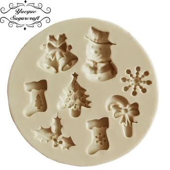 Hotelul oferă cele mai bune Sugarcraft om de zăpadă de Crăciun mucegai Silicon fondante mucegai tort de decorare instrumente de ciocolata