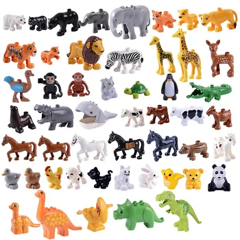 20-50pcs Model Animal Cifre Seturi Bloc Elefant, Maimuță, Cal Bloc de Învățământ Jucării Pentru Copii Cadouri pentru Copii