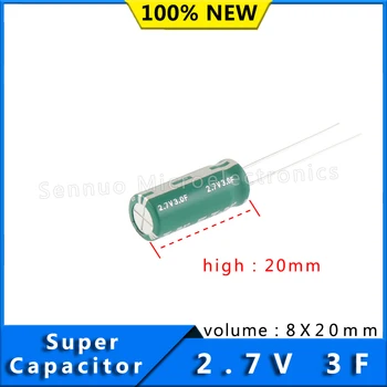 NOI 2.7 V, 3F HV supercapacitorsCylindrical celule HV0820-2R7305-R farah capacitate Low ESR mare densitate de putere 2.7V3.0F 8x20mm