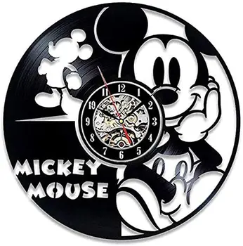 Mickey Mouse Desene animate kawaii Ceas de Perete Simplu arta de Perete Dormitor Camera Copiilor Mut Ceas Casă de Locuit de Pat Cameră de Decorare