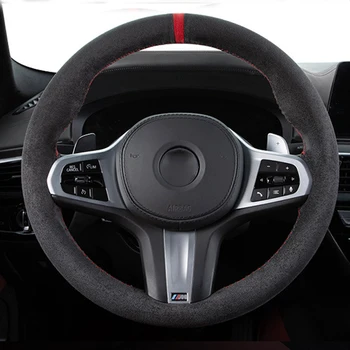 DIY Împletitură din Piele Respirabil 38cm Capac Volan Automobile Huse Volan pentru Interior Auto Accesorii