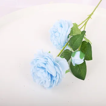 3 Capete Roz Bujor Alb Flori Artificiale Bujori Flori de Mătase Nunta Grădină Paști Vaza Decor Fals Buchet de Flori 1 BUC