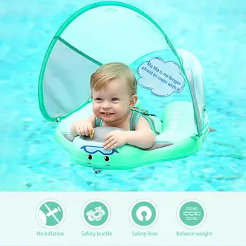 Mambobaby Copilul Piscină Float UVSun Baldachin Adauga Coada Copil De Înot Antrenor Non-Gonflabile Talie Copilul Să Înoate Învățare Inel