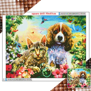 Animalele de fermă diy diamant pictura mozaic Panda câine pisica pui cal, urs, cerb complet piața diamant rotund broderie Flori de artă