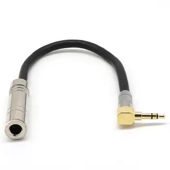 Jack Mufă Audio de 3.5 mm Masculin la 6,35 mm Adaptor de sex Feminin Extensie Stereo Aux Cablu în Unghi Splitter Audio Auto Linie Fir Placat cu Aur