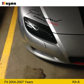 Real Fibră de Carbon, Faruri Sprâncene, Pleoape Acoperire Pentru Mazda RX8 DIN 2004 2008 RX 8 fibre de sticlă Neagră grund spranceana 1 pereche