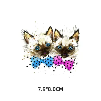 Pisicile copii Gemeni Drăguț Patch-uri de Fier pentru transfer termic pentru Haine pentru Copii T Shirt DIY Vinil Autocolante Termice pe Haine Aplicatii