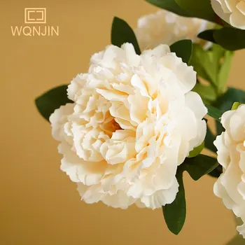 Mătase roz Bujor Flori Artificiale Crescut de Nunta DIY Acasă Decor de Înaltă Calitate 5 Capete Buchet Mare de Accesorii Ambarcațiuni de Flori False