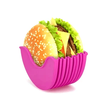 Silicon Burger Titularii Reutilizabile Sandwich-uri Suport Cutie de carne de Vită de Presă Patty Mucegai Chifla Hamburger Shell Instrumente de Bucatarie BPA-Free Dishwash