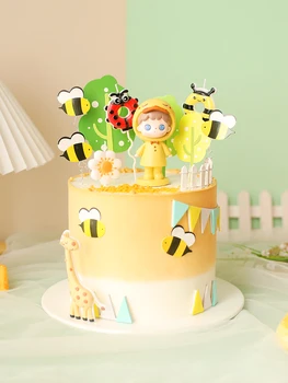 Minunat de Albine Girafa Flori Toppers Tort pentru ziua de naștere a Fetei tort pentru Copii Petrecere de Ziua Copilului Ziua de nastere Fericit Consumabile Daruri Minunate