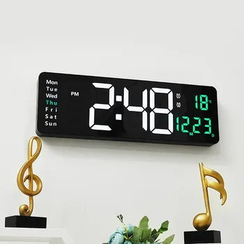 Ceas Digital Modern, Ecran Mare de Electronice Ceas de Perete de la Distanță de Control Temp Data de Memorie Ceas de Perete Digital cu LED-uri Ceasuri