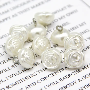 10mm Rose Floare Perla Faux din Plastic Nasturi Pentru Îmbrăcăminte pentru Femei Vintage Decor de Nunta Cusut de BRICOLAJ Accesorii en-Gros