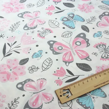 Fluture Imprimate tesatura de Bumbac DIY cusut uphostery ambarcațiuni pentru bebeluși și Copii Quilting Foi Rochie Material