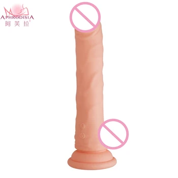Mlsice 23.5*3.9 CM 10 Viteza de Rotație Vibrații vibrator din Silicon Moale Masajul Penisului Aspirație Dildo Vibrator Pentru Gay Sex Anal Toy