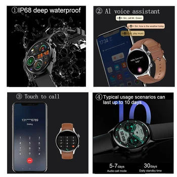 2023 NFC Smartwatch Bărbați AMOLED 390*390 Ecran HD Întotdeauna afișa timpul de apelare Bluetooth IP68 Impermeabil Ceas Inteligent Pentru Xiaomi