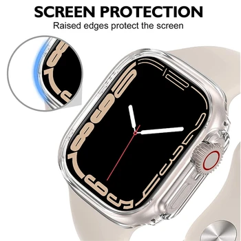 Pentru Apple Watch Ultra Caz 49mm Ultra Subtire TPU Transparent Caz cu Ecran Protector pentru IWatch Ultra 49mm iWatch 8Ultra Fundas
