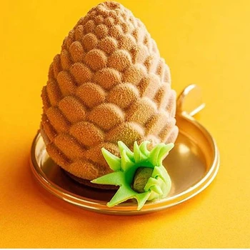 3D Fruct Forma de Silicon Tort Mucegai de Copt Instrument Decorativ Mucegai Con de Pin Ananas Forma Non-Stick Tava de Copt