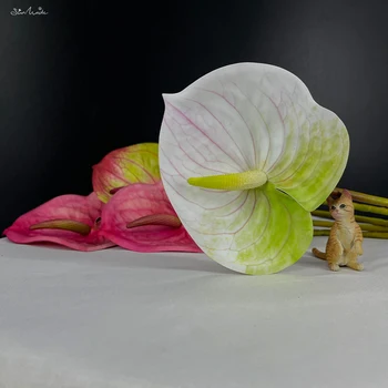 SunMade de Imprimare 3D Latex Flamingo Floare Anthurium Alb Camera de zi de Decorare Acasă Decor Gradina Flori False Red Flores