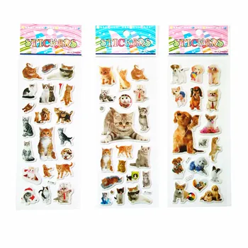 3 Foaie/mulțime de pisică și de câine Printesa Serie Puffy Autocolant Album Bubble Autocolante Kawaii Recompensa Jucarii Copii